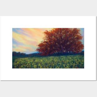 Pastel painting - Country field Posters and Art